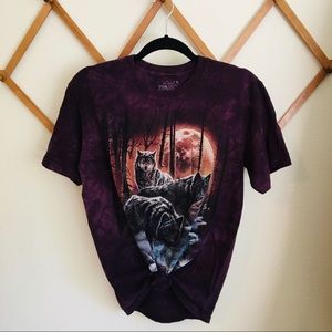 The Mountain Purple Tie Dye Wolves Shirt
